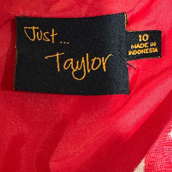 Just Taylor Pink White Sleeveless Sheath Dress Size 10 Two-Way Back Zip - Picture 8 of 10